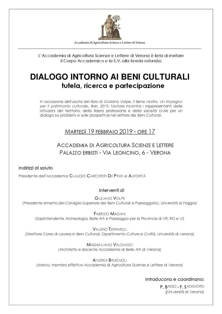 Il Bene Nostro Dialogo Sui Beni Culturali A Verona Archeologiamedievale It